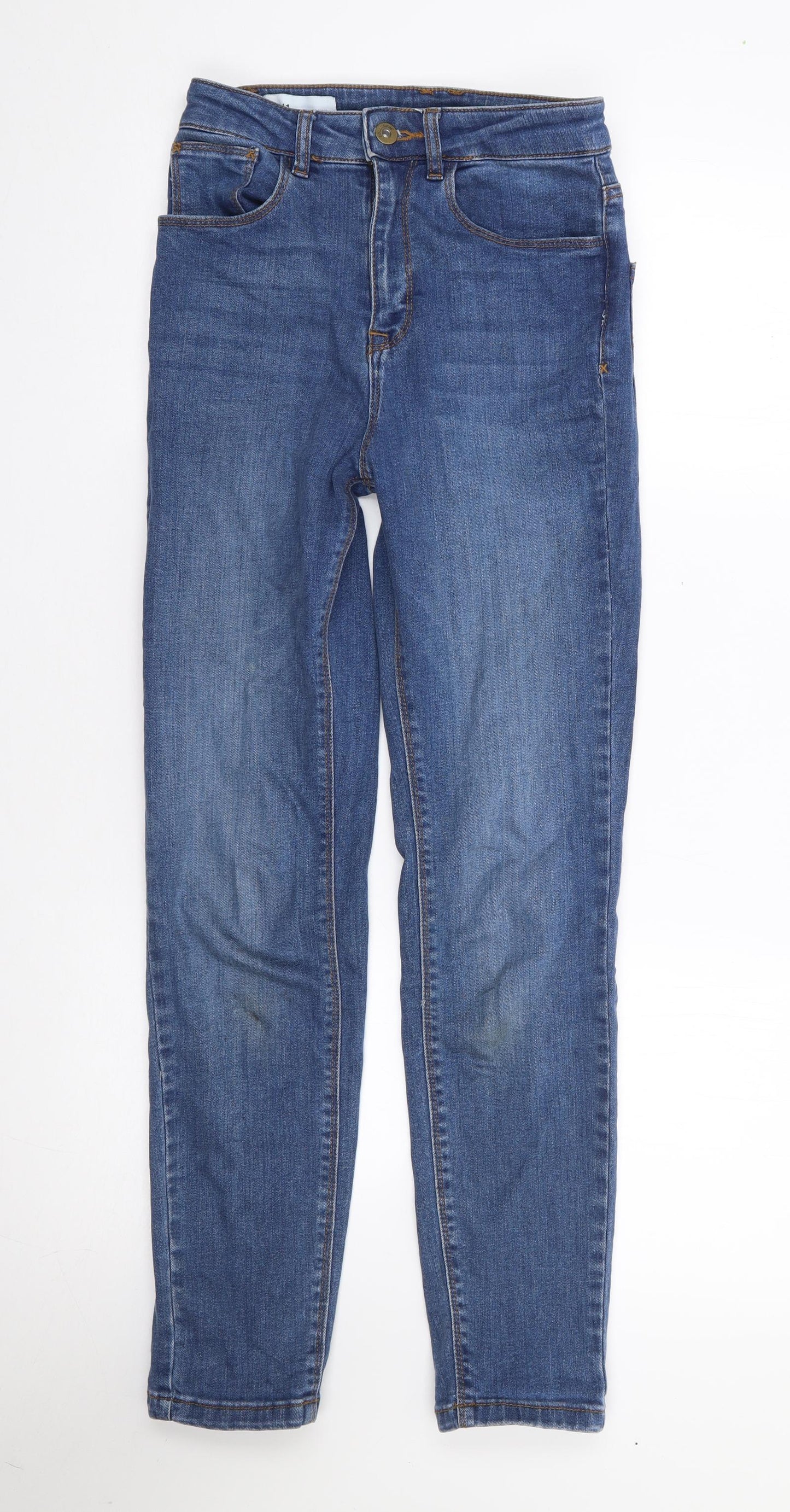 COLLUSION Womens Blue  Cotton Mom Jeans Size 25 L32 in Slim Zip