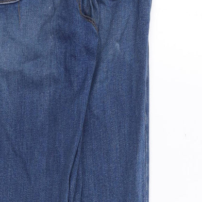 COLLUSION Womens Blue  Cotton Mom Jeans Size 25 L32 in Slim Zip