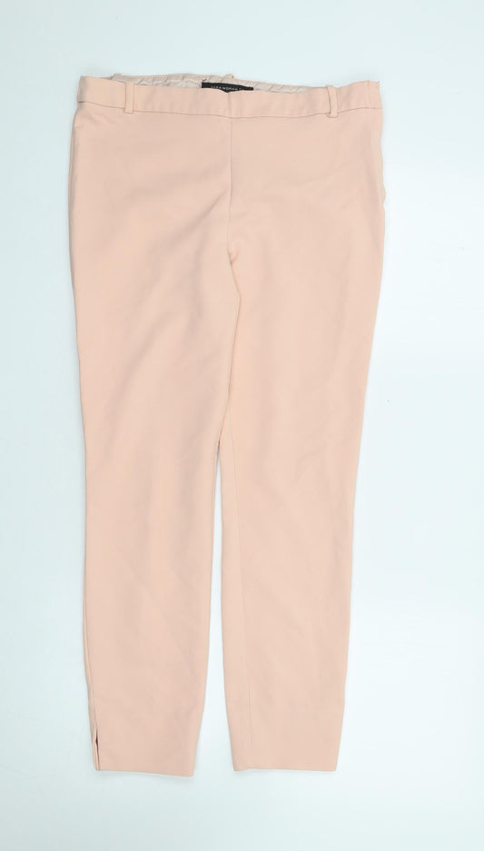 Womens UK Size M Zara Regular Fit  Pink Trousers