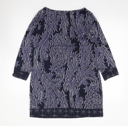 F&F Womens Purple Geometric Polyester Shift  Size 14  Round Neck Pullover