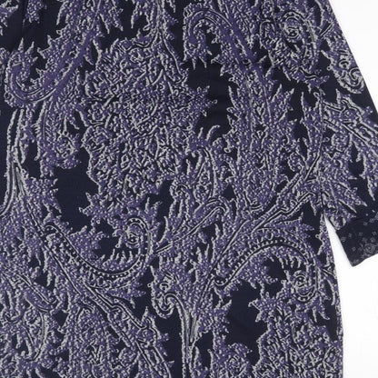 F&F Womens Purple Geometric Polyester Shift  Size 14  Round Neck Pullover