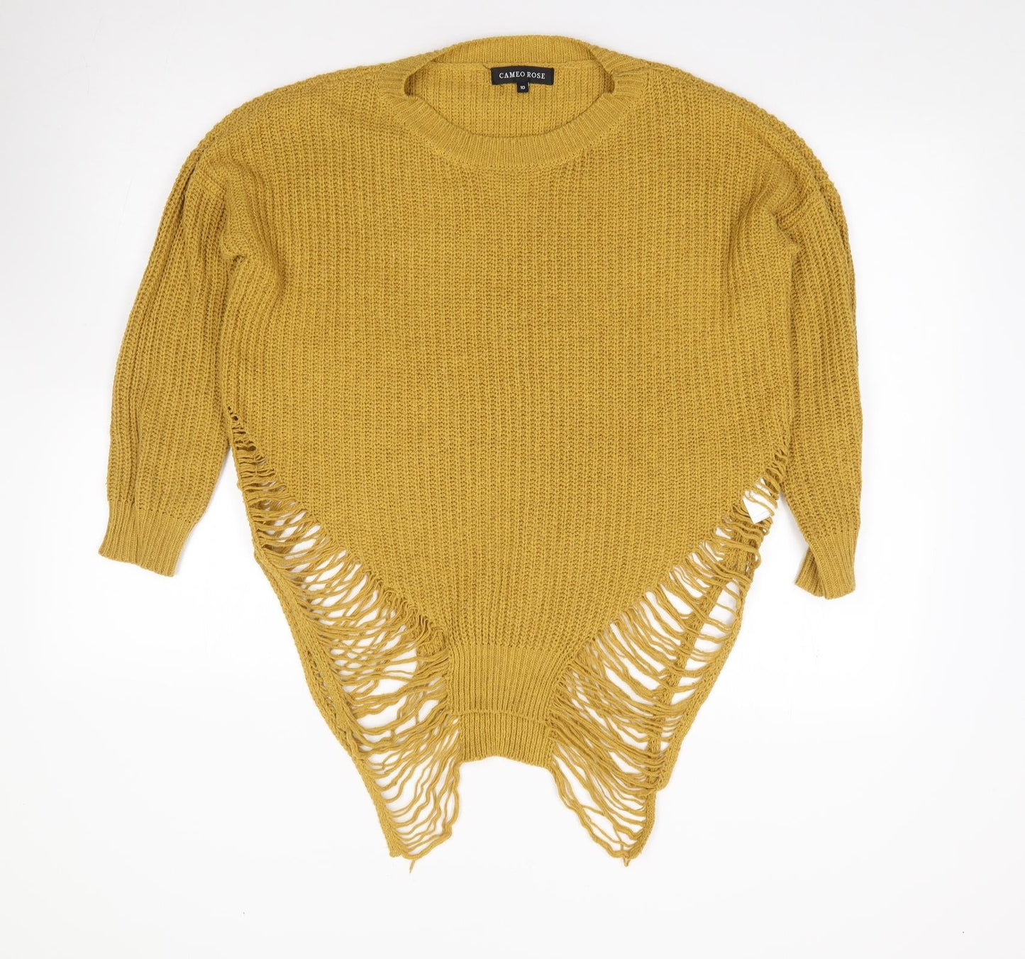 Womens UK Size 10 Cameo Rose Yellow Pullover Jumper