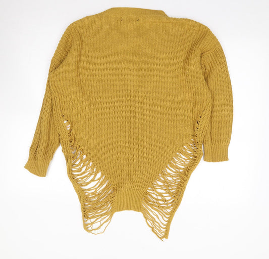Womens UK Size 10 Cameo Rose Yellow Pullover Jumper