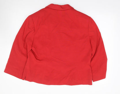 Whimsy Womens Red  Polyester Jacket Suit Jacket Size 16