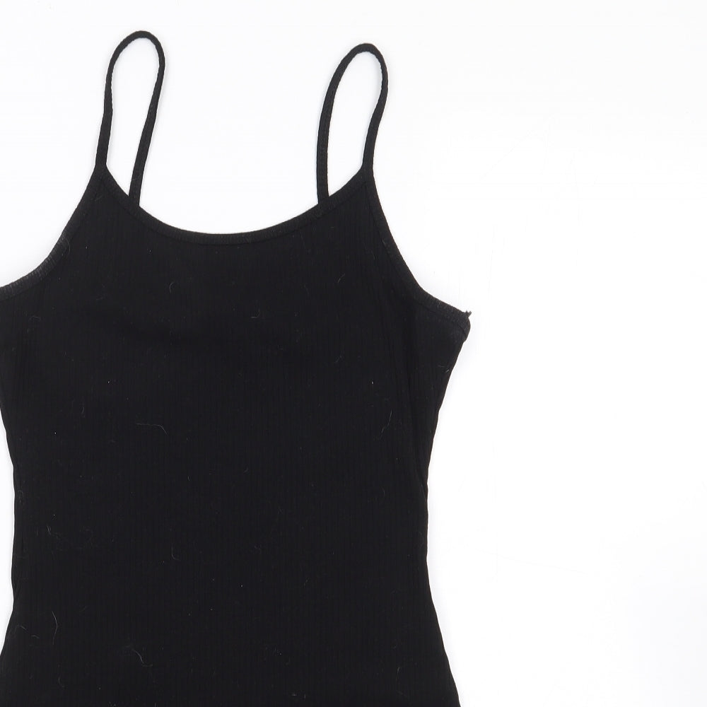 Primark Womens Black  Polyester Catsuit One-Piece Size 2XS  Snap - Ribbed