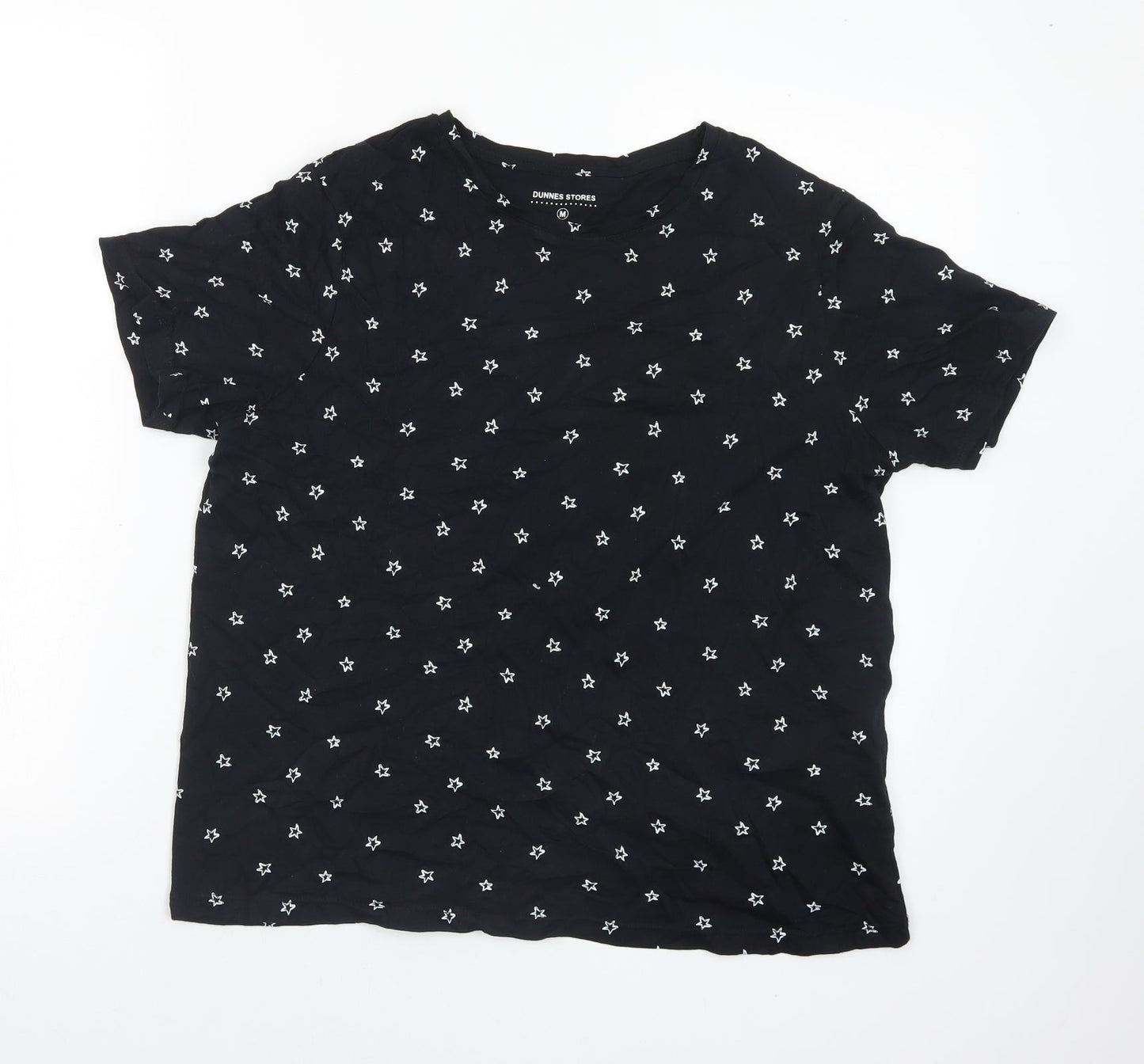 Womens UK Size M Dunnes Stores Black Basic T-Shirt