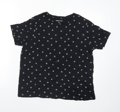 Womens UK Size M Dunnes Stores Black Basic T-Shirt