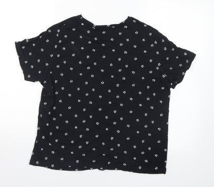 Womens UK Size M Dunnes Stores Black Basic T-Shirt