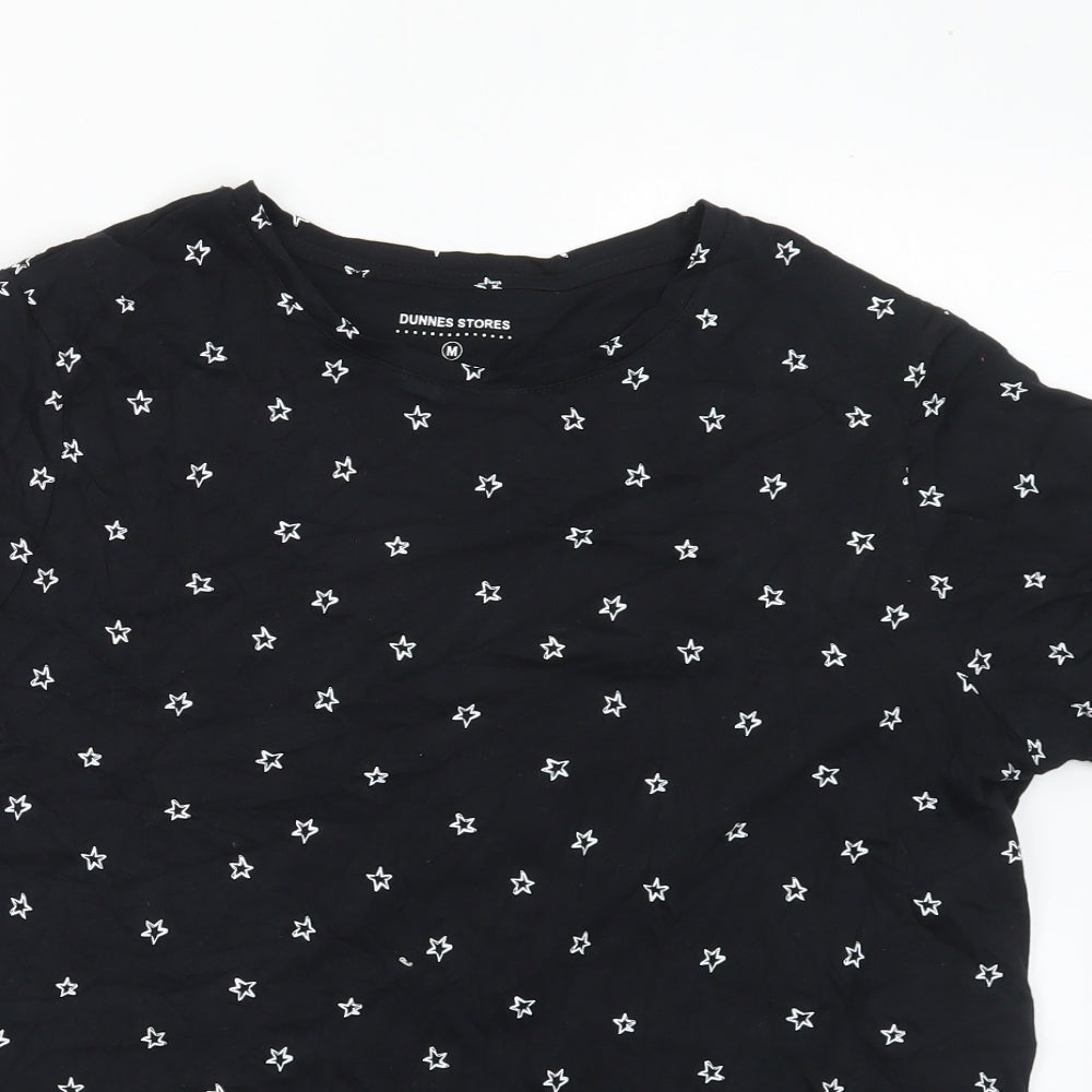 Womens UK Size M Dunnes Stores Black Basic T-Shirt