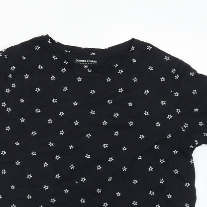 Womens UK Size M Dunnes Stores Black Basic T-Shirt