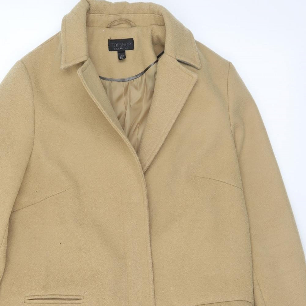 Womens UK Size 8 Topshop Beige Pea Coat