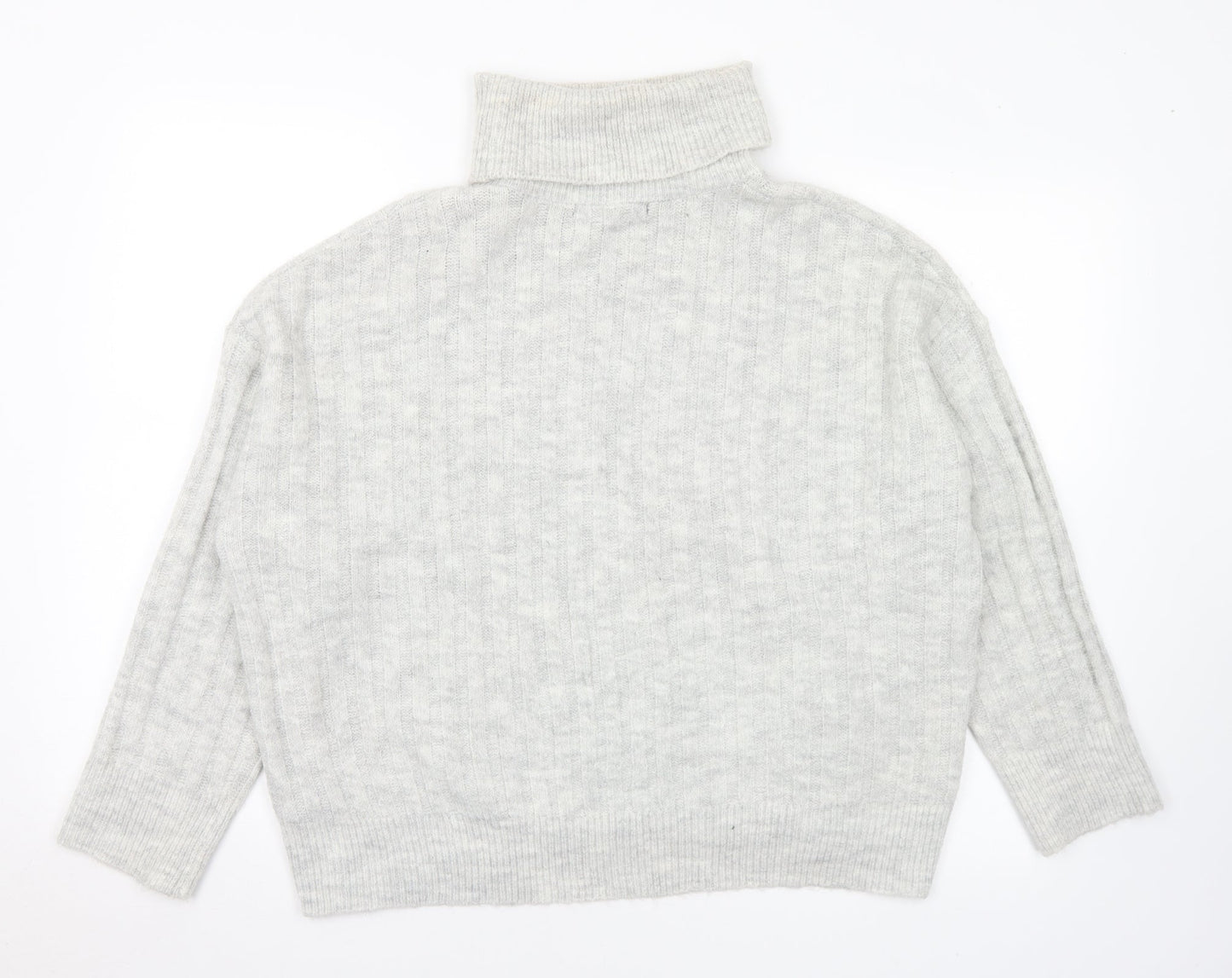 George Womens Grey Roll Neck  Acrylic Pullover Jumper Size M