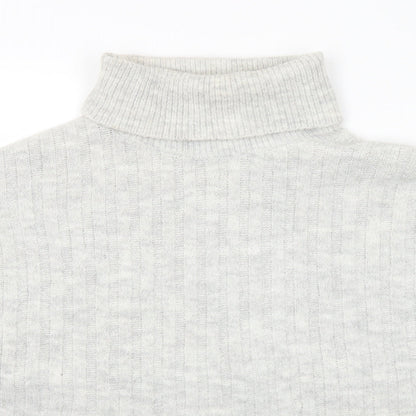 George Womens Grey Roll Neck  Acrylic Pullover Jumper Size M