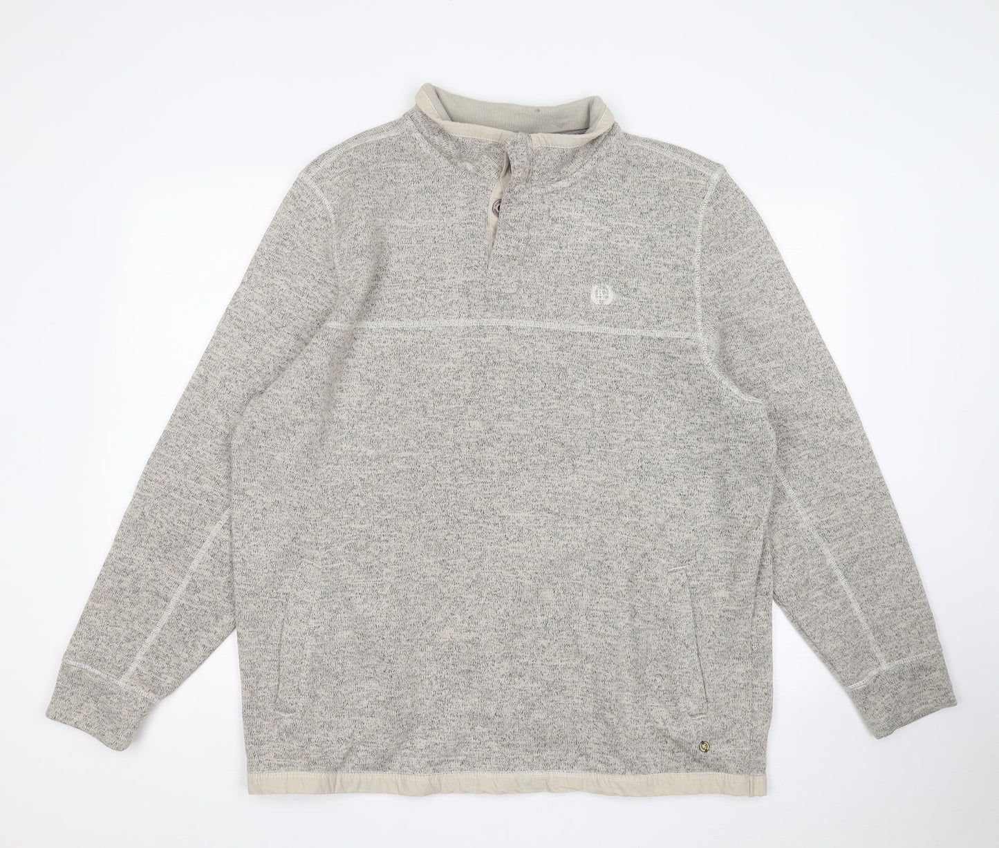 George Mens Grey High Neck  Polyester Pullover Jumper Size 2XL