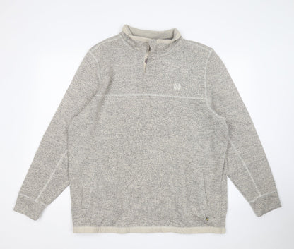 George Mens Grey High Neck  Polyester Pullover Jumper Size 2XL
