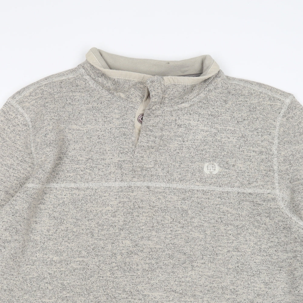 George Mens Grey High Neck  Polyester Pullover Jumper Size 2XL