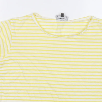 Womens UK Size 12 Warehouse Yellow Basic T-Shirt