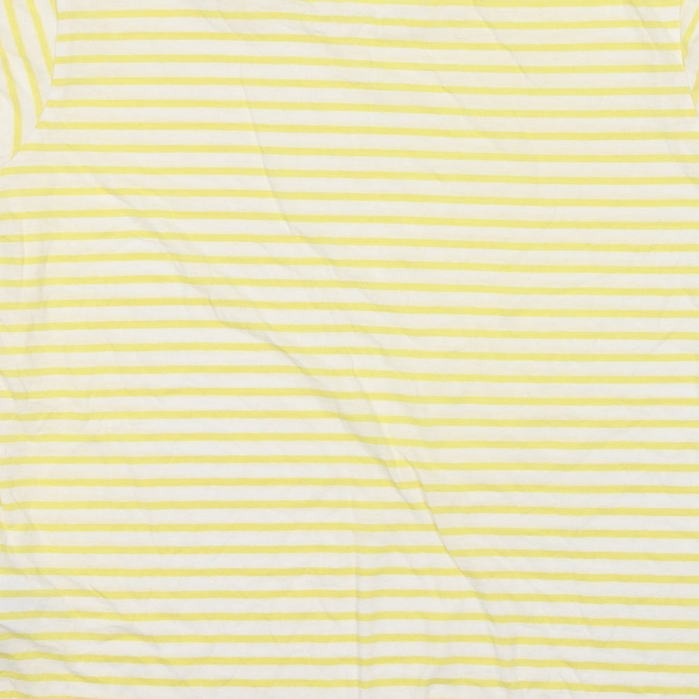 Womens UK Size 12 Warehouse Yellow Basic T-Shirt