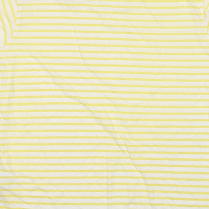 Womens UK Size 12 Warehouse Yellow Basic T-Shirt