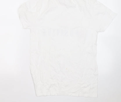 Fruit of the Loom Womens White  Cotton Basic T-Shirt Size S Round Neck - B Positive