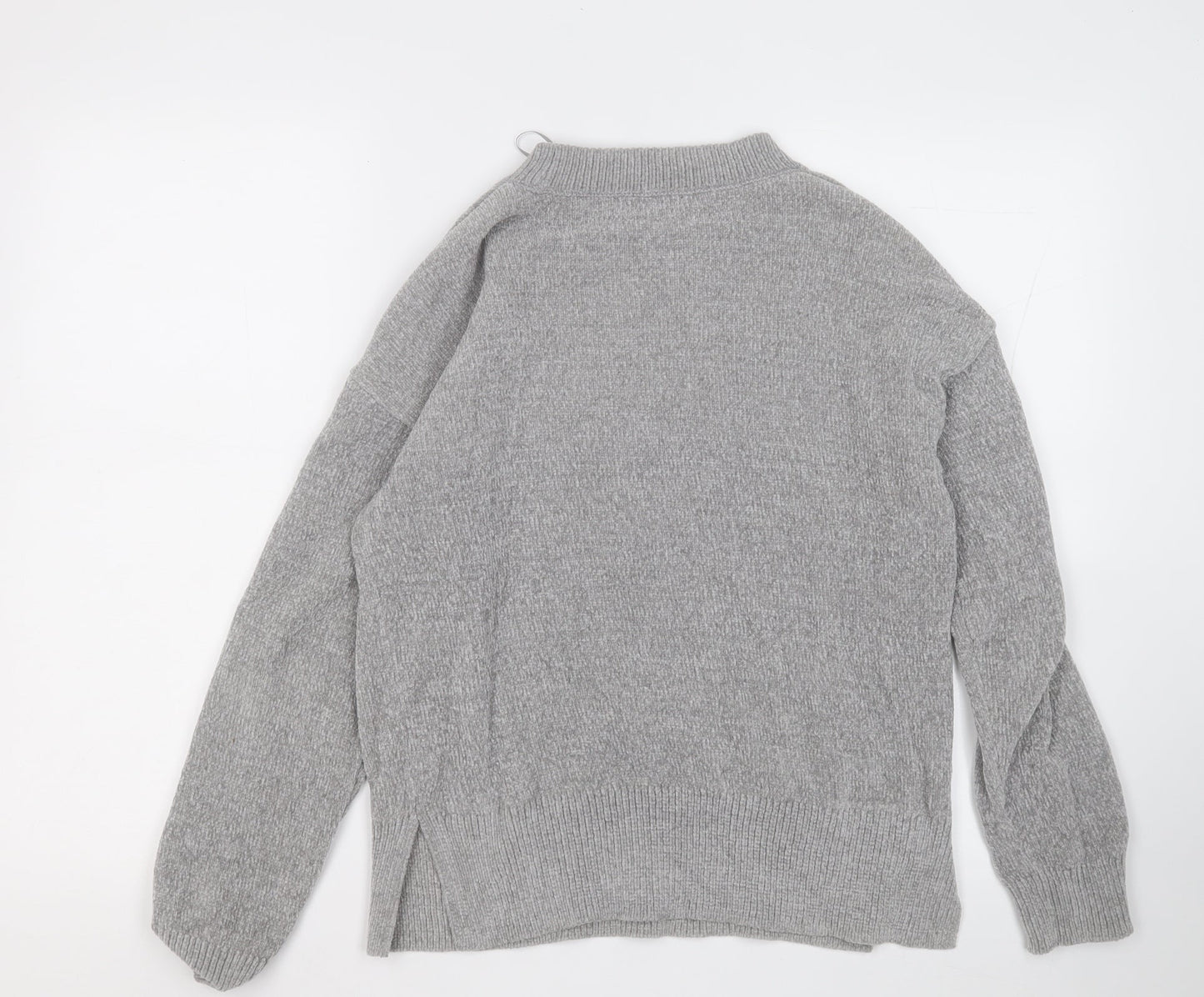 F&F Womens Grey Round Neck  Polyester Pullover Jumper Size 10