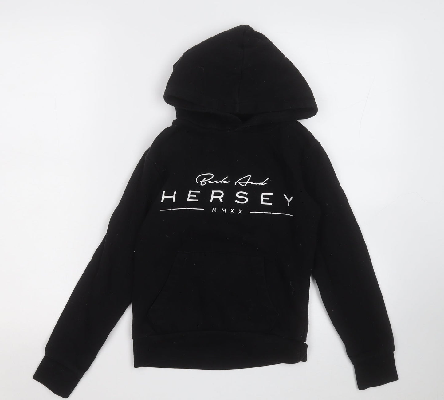 beck and hersey Girls Black  Cotton Pullover Hoodie Size 10-11 Years