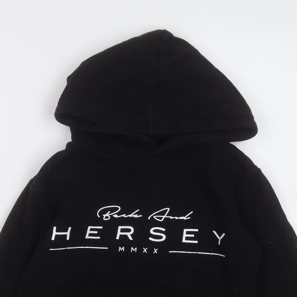 beck and hersey Girls Black  Cotton Pullover Hoodie Size 10-11 Years