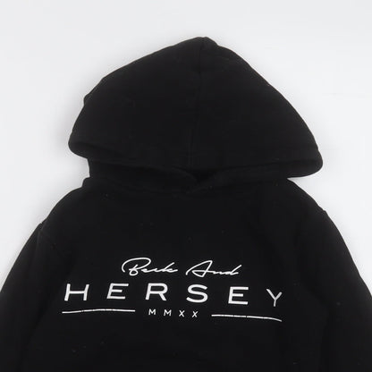 beck and hersey Girls Black  Cotton Pullover Hoodie Size 10-11 Years