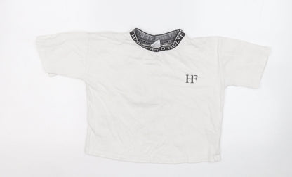 holyfield Girls White Cotton Basic T-Shirt Size 8-9 Years Round Neck