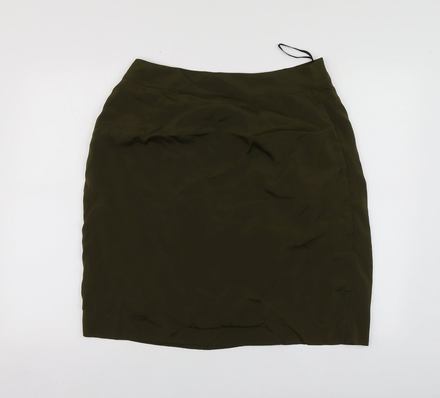 eShakti Womens Green Polyester A-Line Skirt Size 14