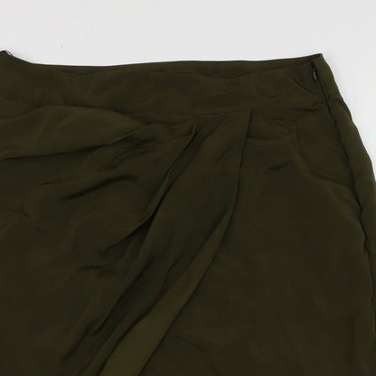 eShakti Womens Green Polyester A-Line Skirt Size 14