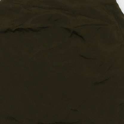 eShakti Womens Green Polyester A-Line Skirt Size 14