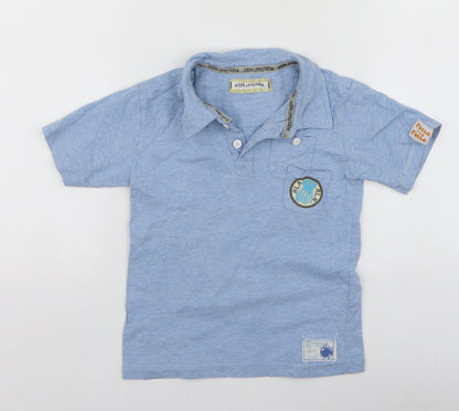 Rocha Boys Blue Cotton Basic Polo Size 4-5 Years Collared