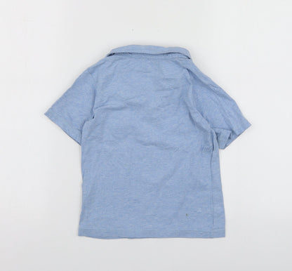 Rocha Boys Blue Cotton Basic Polo Size 4-5 Years Collared
