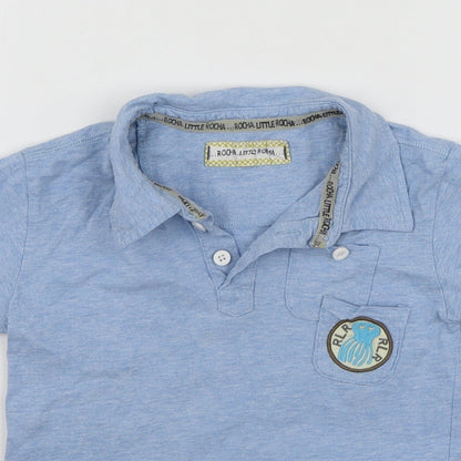 Rocha Boys Blue Cotton Basic Polo Size 4-5 Years Collared