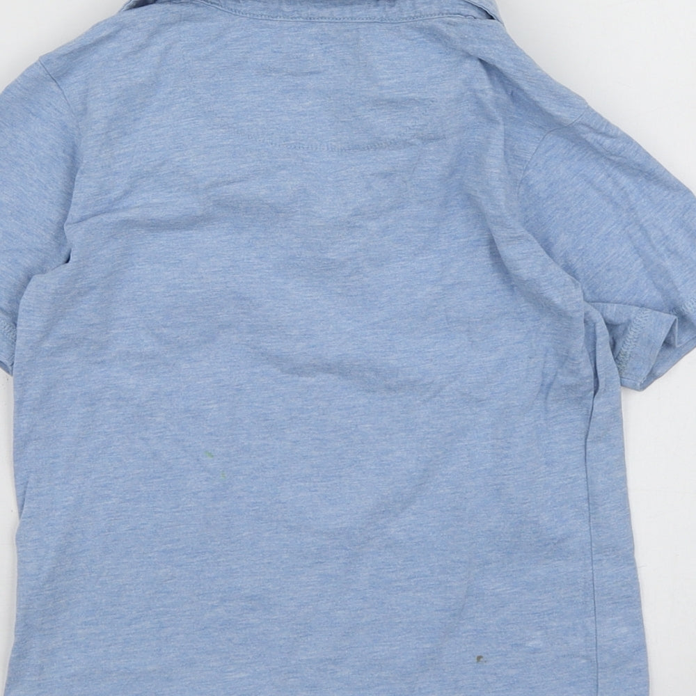 Rocha Boys Blue Cotton Basic Polo Size 4-5 Years Collared