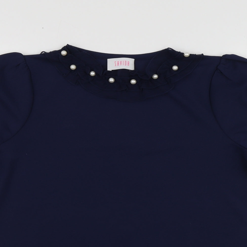 Womens UK Size S Savida Blue Basic Blouse