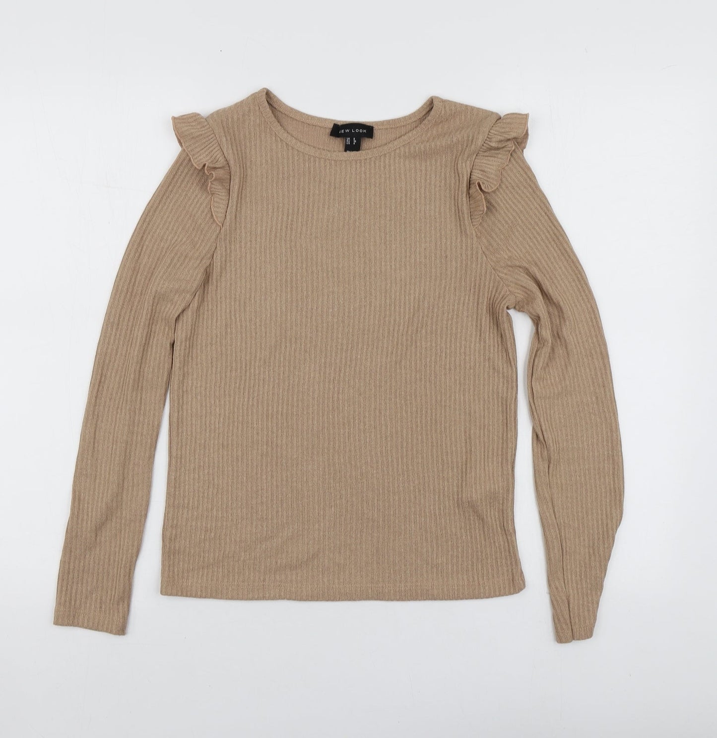 Womens UK Size 8 New Look Beige Basic T-Shirt