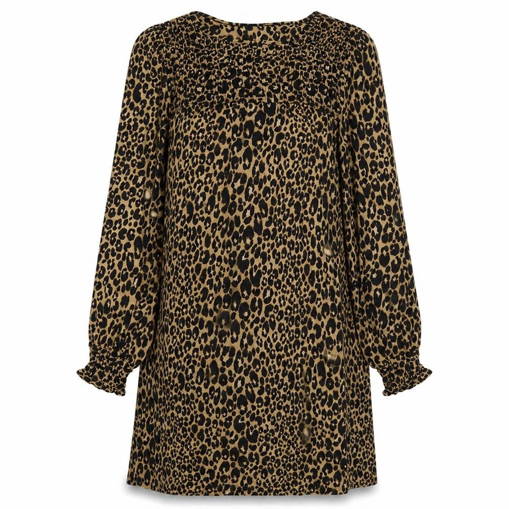 NEXT Womens Brown Animal Print Viscose Sheath  Size 10  Round Neck Pullover