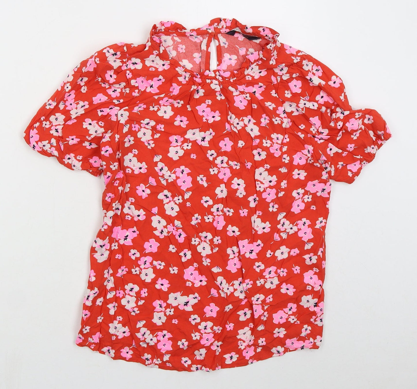 Womens UK Size 6 Marks and Spencer Red Basic T-Shirt