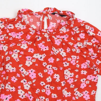 Womens UK Size 6 Marks and Spencer Red Basic T-Shirt