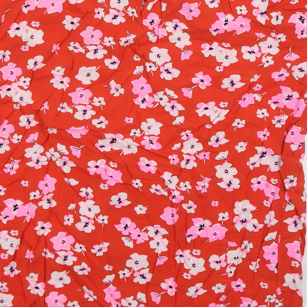 Womens UK Size 6 Marks and Spencer Red Basic T-Shirt