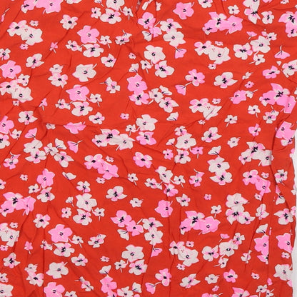 Womens UK Size 6 Marks and Spencer Red Basic T-Shirt