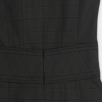Shop Direct Womens Grey Check Polyester Pencil Dress  Size 10  Round Neck Zip