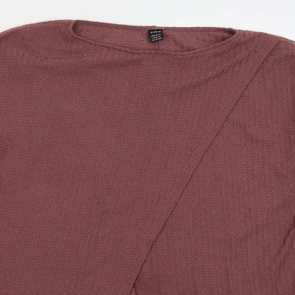 Shien Womens Pink Roll Neck  Cotton Pullover Jumper Size L