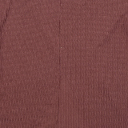 Shien Womens Pink Roll Neck  Cotton Pullover Jumper Size L