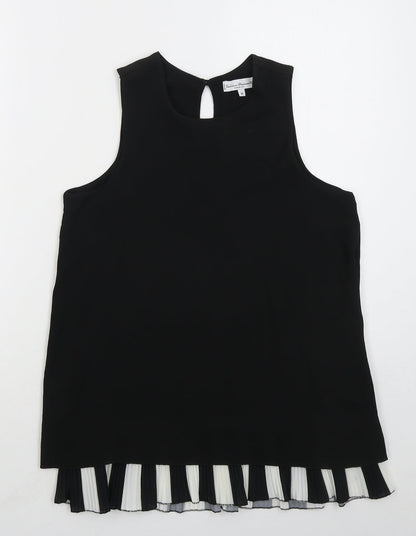 Sabrina Diamante Womens Black  Polyester Basic Tank Size M Round Neck
