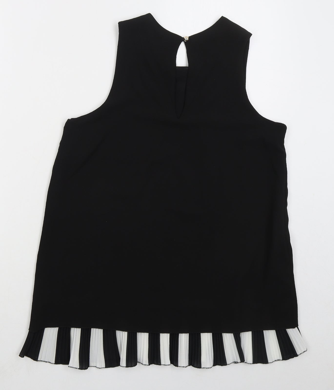 Sabrina Diamante Womens Black  Polyester Basic Tank Size M Round Neck