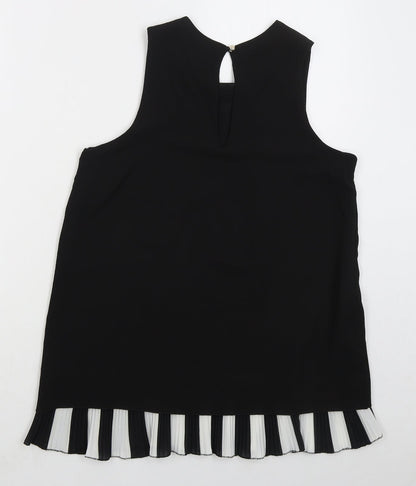 Sabrina Diamante Womens Black  Polyester Basic Tank Size M Round Neck