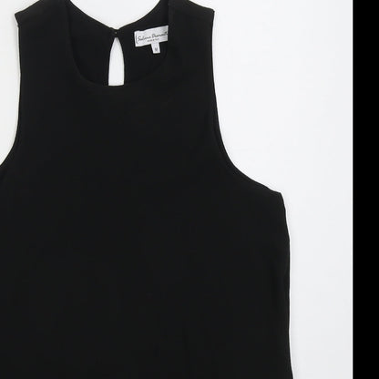 Sabrina Diamante Womens Black  Polyester Basic Tank Size M Round Neck